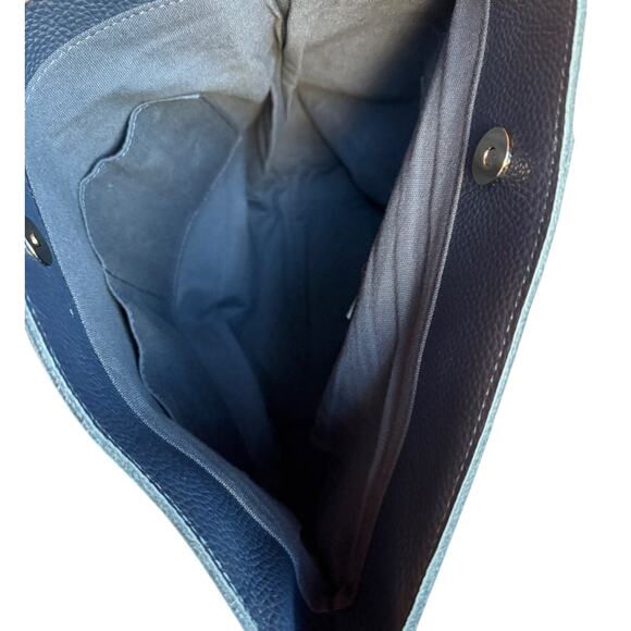 M.I.L.A. Navy Joanie Blue Pebbled Leather Crossbody Bag NWT - Has Interior Mark - Picture 8 of 12